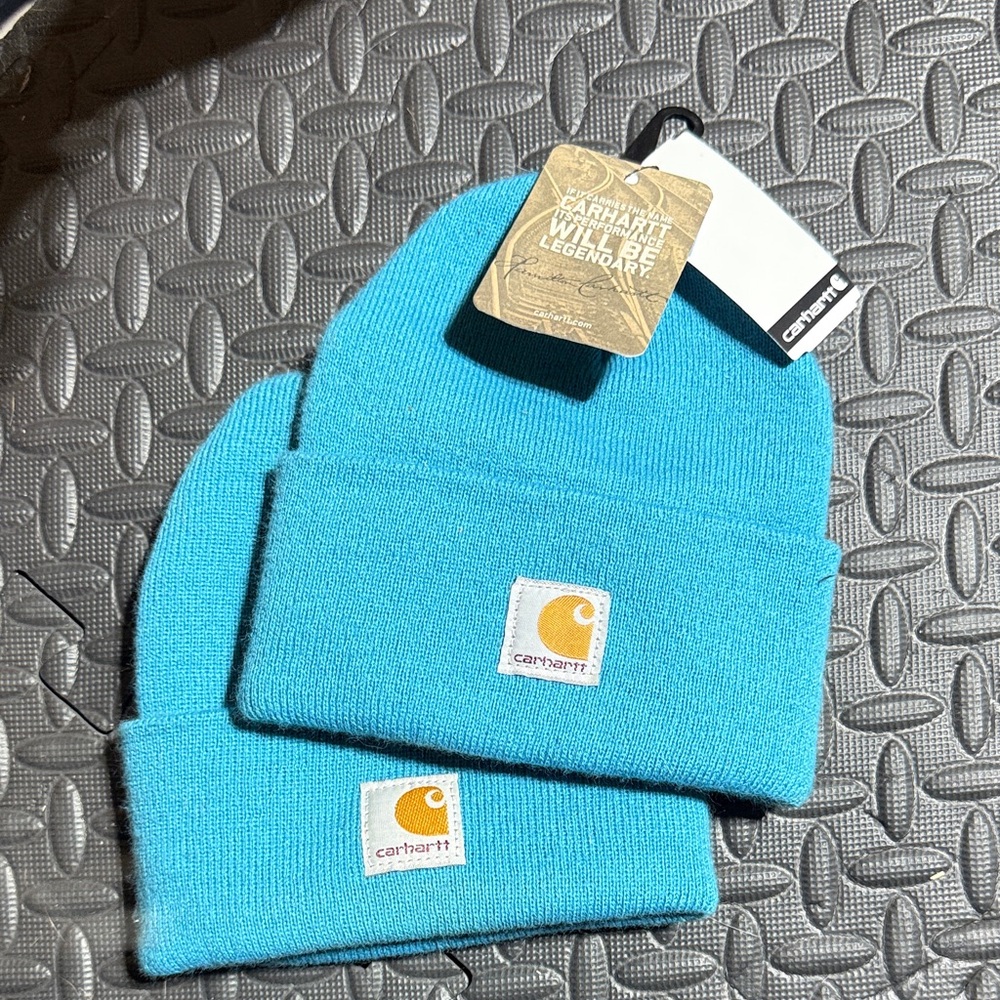 Carhartt Kids Bright Blue Knit Hat buy one new; get the used one free with it